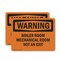 Signmission Boiler Room Mechanical Room Not An Exit, 14 in W x Rectangle, Vinyl Decal OS-2PACK-WS-D-1014-L-11994 - alternate 1